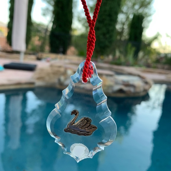 R&B Sterling Silver Swan in a Glass Ornament - Picture 1 of 10